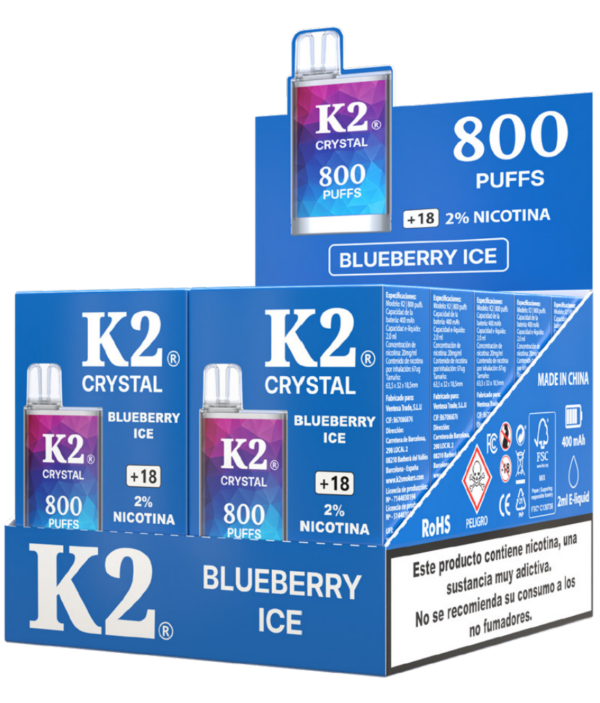 K2 Vape 800 Puffs 2% – Blueberry Ice