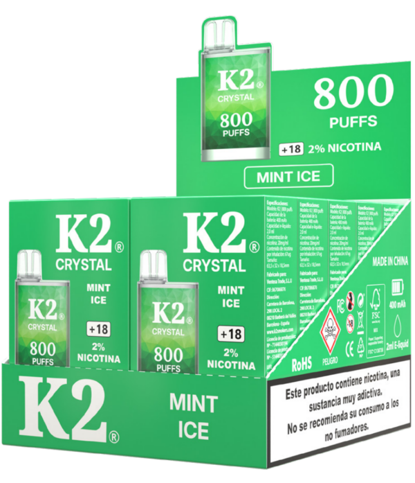 K2 Vape 800 Puffs 2% – Mint Ice