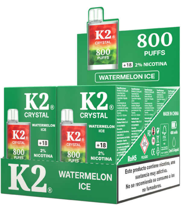 K2 Vape 800 Puffs 2% – Watermelon Ice