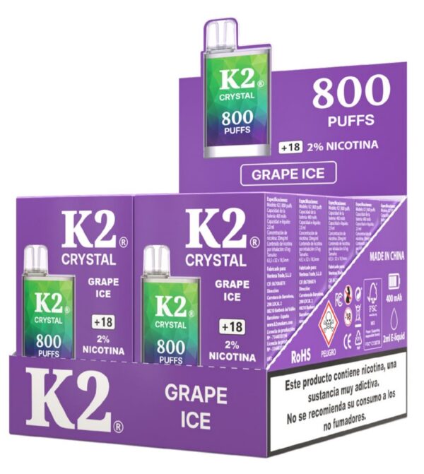 K2 Vape 800 Puffs 2% – Grape Ice